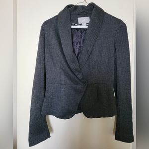 H&M Gray Herringbone Peplum Blazer - Sz 4